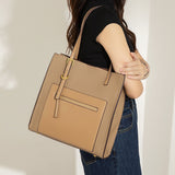 2025 Tote bag women's autumn and winter large-capacity shoulder bag high-end sense contrasting color Korean version handbag commuter tote bag