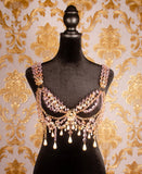2025 LH3530  fashion vest colored acrylic ring splicing pendant sexy chest wrap small vest body chain