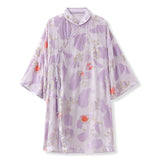 Guofeng New Heavy Industry Embroidery Light Purple Long Mulberry Silk Shirt Design Temperament Top Women's M5123
