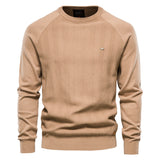 KAMAMES 2025 Men's autumn and winter new 2025 solid color sweater casual men's quality knitted sweater crew neck trendy men's top