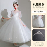 Kamames  Girl's Dress Light Luxury Minority Children's Birthday Princess Dress Flower Girl's Wedding Host Piano Playing Clothes