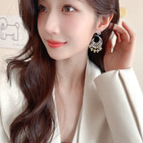 2025 light luxury long fringed earrings women's s925 silver needle inlaid zircon heavy industry luxury atmospheric earrings earrings