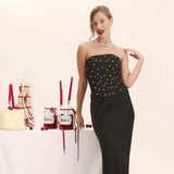 2025 hot girls sexy diamond-encrusted tube top fish bone vest women pure desire spring and summer new slim-fit strap top women New