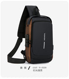 KAMAMES Multifunctional Men's Chest Bag  Password Anti-Theft Shoulder Bag Sports Waterproof Crossbody Bag Cool Motorcycle Bag