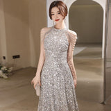 Sequined small evening dress women's light luxury niche high-end party senior sense can usually wear adult dress skirt bridesmaid clothes