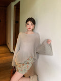 2025 popular autumn new Korean version versatile loose long-sleeved wool knitted sweater women's crew neck sweater 25017
