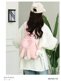 New Cute Girl's Backpack Middle School Student High School Student Bag Simple All-Match Bunny Trendy Backpack