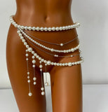 2025 L4801Y  new pearl waist chain, different sizes pearl waist chain metal fringed chain waist chain body chain