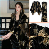 High-end new Chinese style luxurious high-end embroidery printing design jacket cape dress set M9005