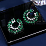2025 Light luxury new double-row C-shaped love heart-shaped large circle stud earrings exaggerated atmosphere fashionable large C-shaped love earrings