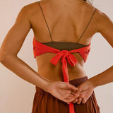 2025Popular,  popular summer new beach suspenders women solid color sexy knitted beach bikini swimsuit outside women
