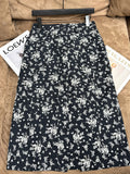 2025 High-end floral split skirt women's spring  new thin hips and hips temperament A-shaped skirt