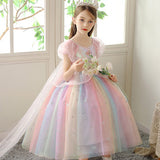 Kamames  Children's Gauze Dress Summer Princess Elsa Dress Frozen Dress Girls' Princess Dress Summer New