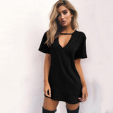 European and American Hot Sale Wish  New Hot Summer Wholesale Hot Trade Women's Clothing V-neck Halter Hollow Dress