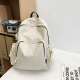 New Backpack Fashionable Simple Solid Color Casual Backpack Men's and Women's Large Capacity Student Backpack Lightweight Travel Bag