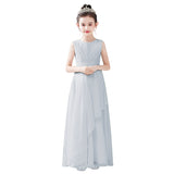 Kamames  Direct Selling Girls' Dress White Gauzy Dress Children's Piano Orchestral Instrumental Performance Suit Poetry Recitation Performance Dress