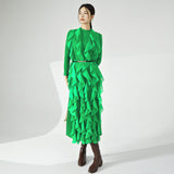 2025 Nanyou high-end women's clothing dress design sense niche irregular long dress pleated elegant dress Popularan station
