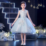 Kamames  Children's Dress Flower Girl Wedding Little Girl Host Girls Birthday Princess Dress High-End Piano Instrumental Performance Suit Summer