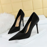 2025 3265-1 Korean version fashionable and simple pedicure, thin, super high heel, thin heel, shallow mouth, pointed high heels, women's shoes, single shoes
