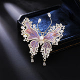 2025 Dripping oil light luxury butterfly brooch retro natural pearl insect animal corsage women's premium coat suit accessories