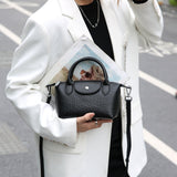 Portable small square bag women's simple leather women's bag fashionable and versatile first-layer cowhide bubble pattern shoulder messenger bag 5570