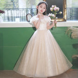 Kamames  Girl's Dress Light Luxury Minority Children's Birthday Princess Dress Flower Girl's Wedding Host Piano Playing Clothes