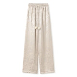 New Chinese temperament acetic acid embroidered straight-leg pants winter new national style versatile design cotton trousers MY074
