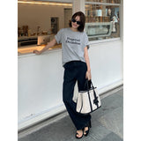 2025 THE MIND wide-leg jeans women's 2025 thirteen lines spring Korean version of high-waisted versatile casual trousers N15
