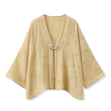 New Chinese style chiffon thin top women's new temperament high-end outer long-sleeved loose coat M7091
