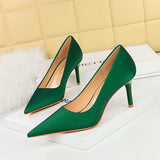 2025 3265-A1  style fashion simple thin heel high heel shallow mouth pointed versatile commuter high heels women's shoes single shoes