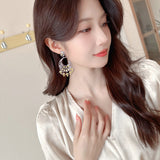 2025 light luxury long fringed earrings women's s925 silver needle inlaid zircon heavy industry luxury atmospheric earrings earrings