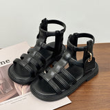 KAMAMES Children's Roman Sandals  Summer New Children's Shoes Girls Zhongbang Sandal Boots Fashionable Stylish Girl Shoes