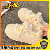 kamames Thick Bottom Shell Head White Shoes Women's  Spring and Summer New Popular Milk Fufu All-Match Canvas Shoes Original Board Shoes