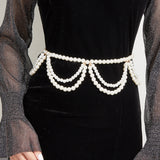 2025 MW3203  waist chain simple personality multi-layer wave fringe pendulum chain pearl chain waist chain waist decoration