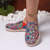 kamames Spring New Canvas Shoes Women's Foreign Trade plus Size Women's Shoes round Toe Elastic Slip-on Printed Casual Shoes Wholesale