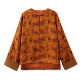 New Chinese style national style button top women's clothing  autumn new design sense high-end silk jacket M7060