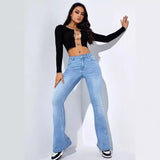 kamames Retro Women's Jeans HOT and NEW Cross Border Foreign Trade New Women's High Elastic Slim Jeans Women