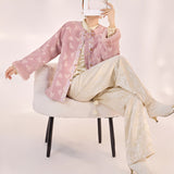 New Chinese temperament acetic acid embroidered straight-leg pants winter new national style versatile design cotton trousers MY074