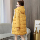 Down cotton-padded women's winter clothing New new Korean version loose cotton-padded women's medium and long thickened bread cotton-padded jacket