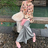 2025 25 spring and summer new new Chinese style loose shirt satin pants design sense niche loose retro two-piece set