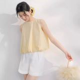 Dopamine spring and summer clothing, girls' thin sleeveless vest age reduction A0610 + thin versatile shorts A0670