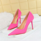 2025 3265-1 Korean version fashionable and simple pedicure, thin, super high heel, thin heel, shallow mouth, pointed high heels, women's shoes, single shoes