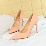 2025 3265-1 Korean version fashionable and simple pedicure, thin, super high heel, thin heel, shallow mouth, pointed high heels, women's shoes, single shoes