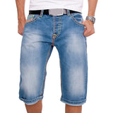 2025 2021 2025 new men's clothing summer casual fashion simple pleated pockets white flanged men's denim pants