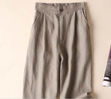 kamames New Wide-Leg Pants Female Summer New Cotton and Linen Ins Super Popular Pants Student Loose Linen Pants Casual Pants