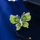 2025 Design trend exquisite corsage high-end suit pin multi-purpose accessories gradual change crystal butterfly temperament brooch