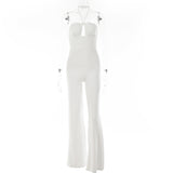 2025 ins hot-selling autumn and summer new jumpsuit women street shot sexy Internet celebrity backless chest neck straight pants