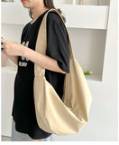 KAMAMES 2025 Large capacity nylon cloth dumpling bag Japanese college style new student class messenger bag commuter bag pink