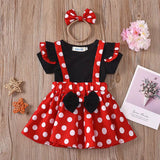 Kamames  European and American Style Summer Girls' Skirts Minnie Princess Dress Strap Bubble Dress Baby Birthday Dress Polka-Dotted Western Style Suit