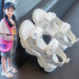 KAMAMES Girls' Soft Bottom Sandals Children's Beach Shoes Summer New Internet Celebrity Princess Shoes All-Match Non-Slip Girls' Sports Sandals